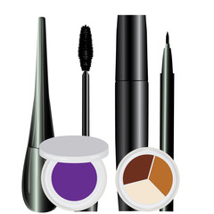 Obraz premium eye cosmetic make-up set black vector illustration