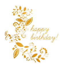 Gold greeting Happy birthday card