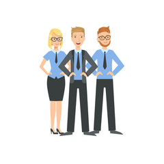 Fototapeta na wymiar Three Managers Teamwork Illustration