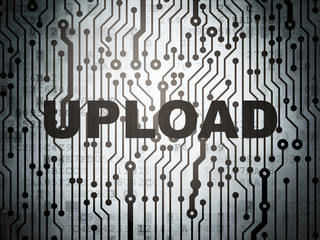 Web development concept: circuit board with Upload