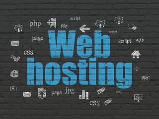 Web design concept: Web Hosting on wall background