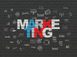 Marketing concept: Marketing on wall background
