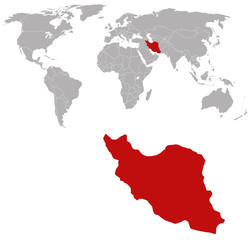 Iran on the world map