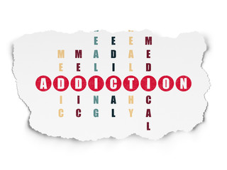 Healthcare concept: Addiction in Crossword Puzzle