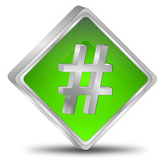 Fototapeta premium Hashtag Button - 3D illustration