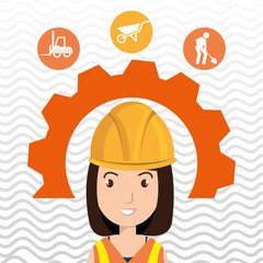 woman construction tool gears