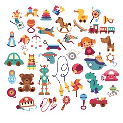 Obraz na płótnie Canvas Variety of kid toys 