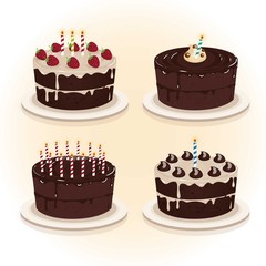 Chocolate birthday cakes collection