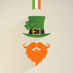 Leprechaun icon with a green hat and bushy red beard