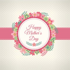 Happy mothers day card with flowers