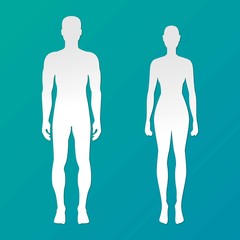 Silhouettes of man and woman