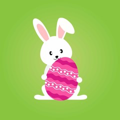 Lovely easter bunny with decorated egg