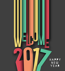 Happy new year 2017 Text Design vector