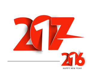 Happy new year 2017 & 2016 Text Design vector