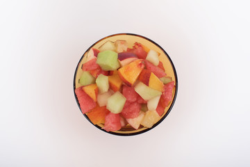 Fruit salad in glass