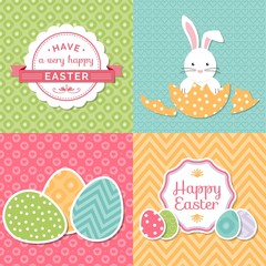 Set of cute easter cards