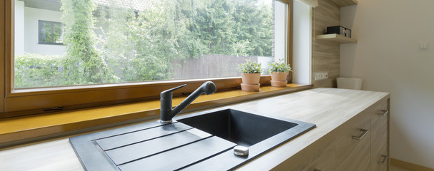 Kitchen with great views