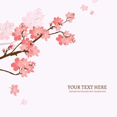 Obraz na płótnie Canvas Blooming cherry tree branch background