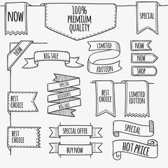 Premium banners in sketchy style