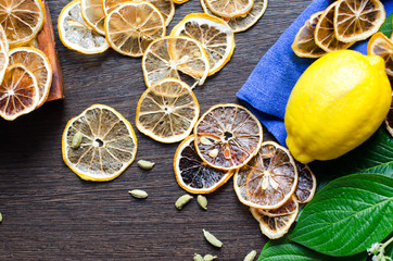 Dehydrated orange. Natural organic vegetarian food. Healthy snack.