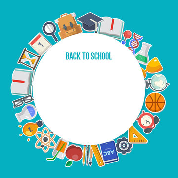 School background concept with place for your text, vector illustration