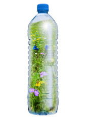 Wasserflasche mit Bergwiese