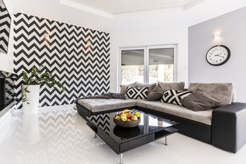 Black and white living room idea
