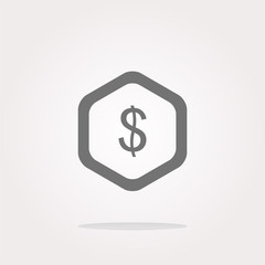 web icon cloud with dollars money sign . Vector illustration