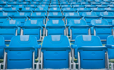 A group of empty seat or chair in stadium , theater or conxert