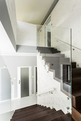 White villa staircase idea
