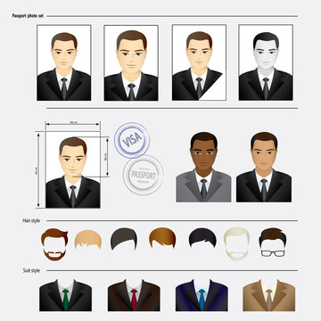 Set face, business suits, clothing, hairstyles.