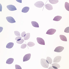 vintage color leaves on white for natural concept background

