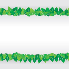 Spring season background with green leaves. Vector illustration