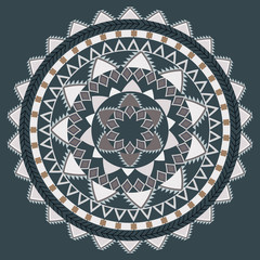 Tribal ethnic vintage round background
