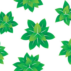 Spring season background with green leaves. Vector illustration