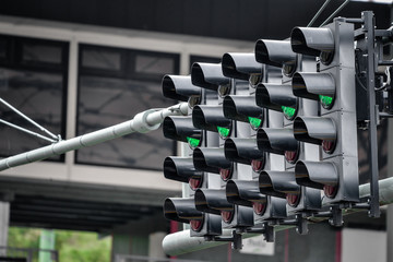 Racing green traffic light