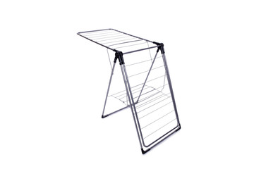 Collapsible clotheshorse isolated on the white background