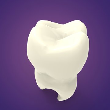 Tooth. 3d illustration on white background