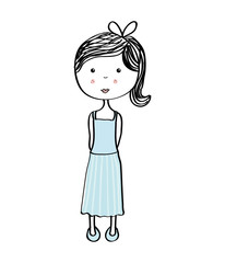 beautiful girl drawn icon