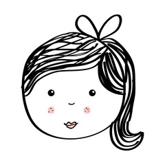 beautiful girl drawn icon