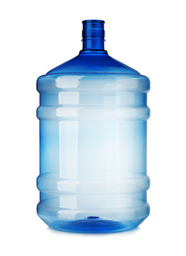 Big plastic bottle close-up isolated on a white background.