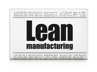 Manufacuring concept: newspaper headline Lean Manufacturing
