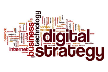 Digital strategy word cloud concept