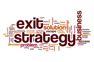 Exit strategy word cloud concept