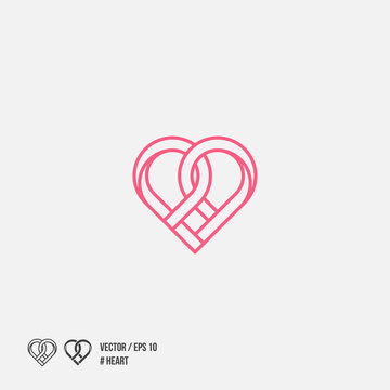 Heart icon, line design. Vector illustration isolated on white background.