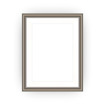 Brown picture frame with blank space, A4 or A3 format, isolated on white. Vector illustration EPS 10