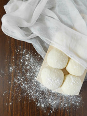 Yeast dough semifinished products for cooking buns.