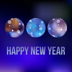 Christmas card with ball and snowflakes