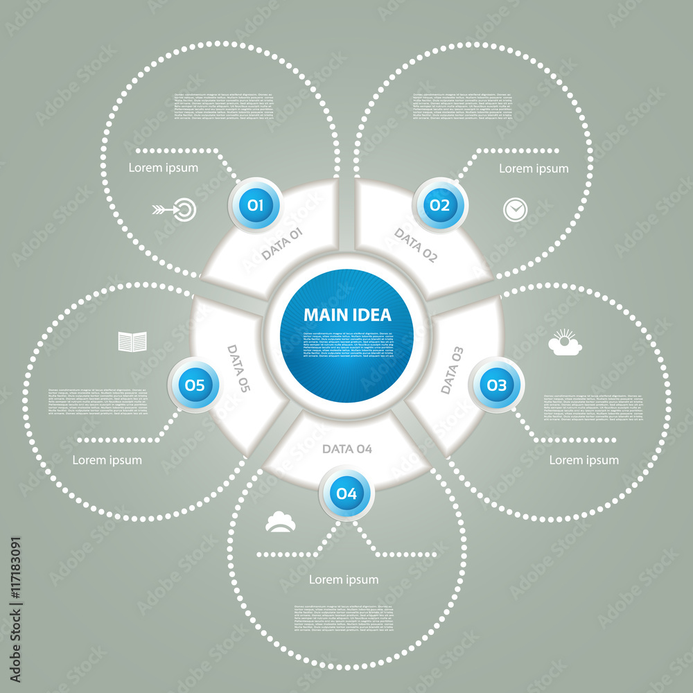 Sticker vector circle elements for infographic. template for cycling diagram, graph, presentation and round 