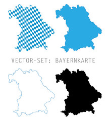 Bayern Karten Umriss - Vector Set - obrazy, fototapety, plakaty